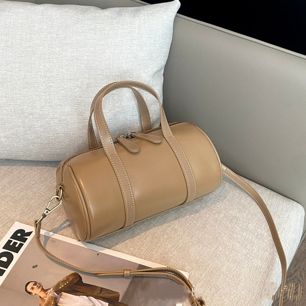 Sac Cylindrique avec Coutures Contraste