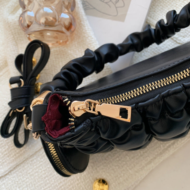 Sac Matelassé en Forme de Lune avec Bandoulière