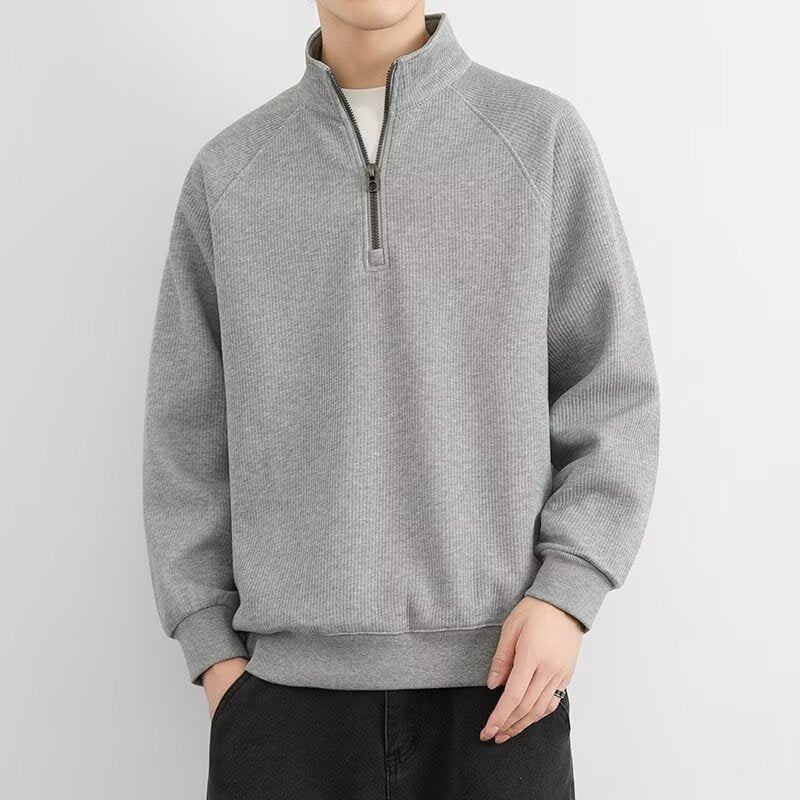 sweat homme col montant zip doublé polaire