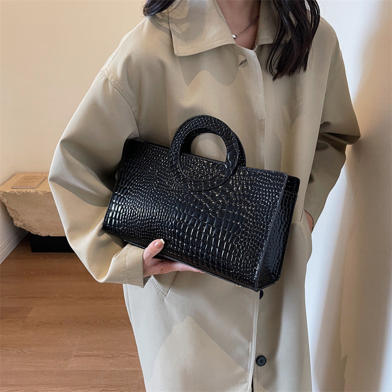 Sac à Main avec Effet Croco