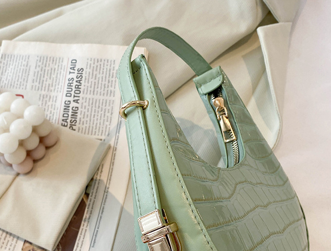 Sac Hobo Vert Cuir Croco