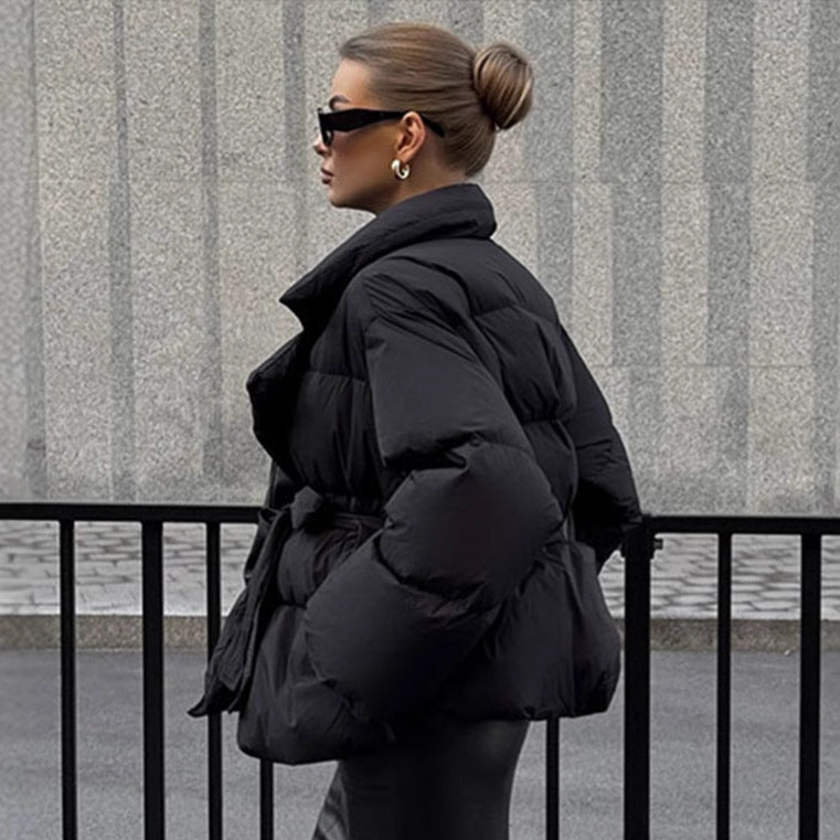 Doudoune Ceinturée Élégante