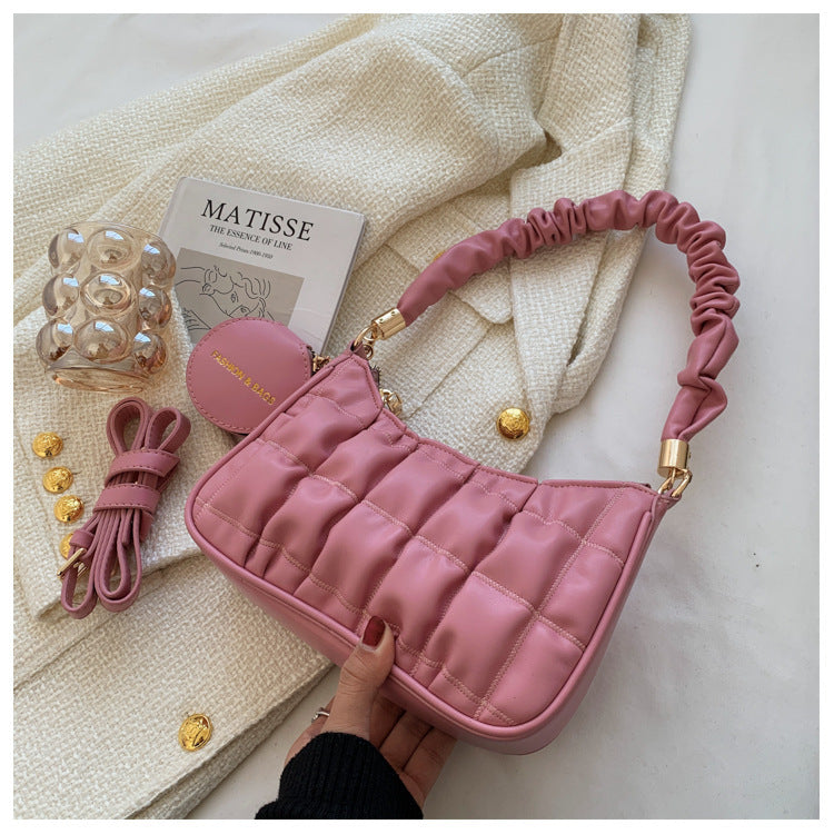 Sac Matelassé en Forme de Lune avec Bandoulière