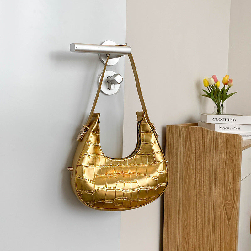 Sac Hobo Vert Cuir Croco