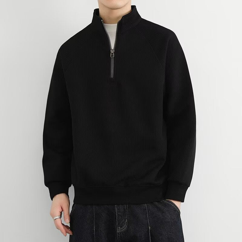 sweat homme col montant zip doublé polaire
